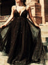 Black Sequins Tulle Prom Dress LBQ1335